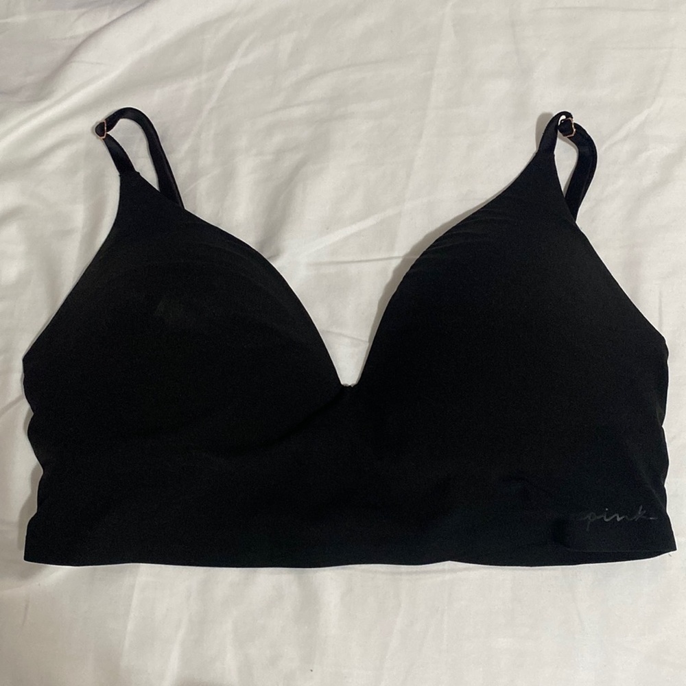 pink wireless push up bra